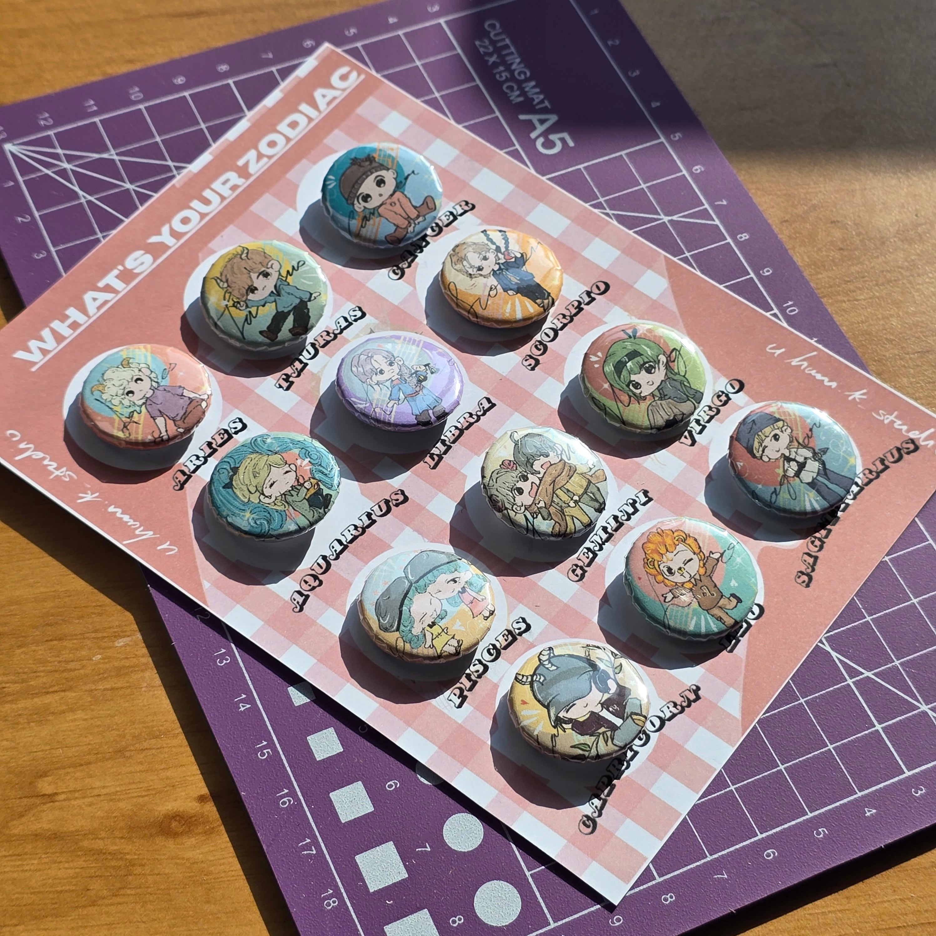 Zodiac Sign Badge Set of 12
