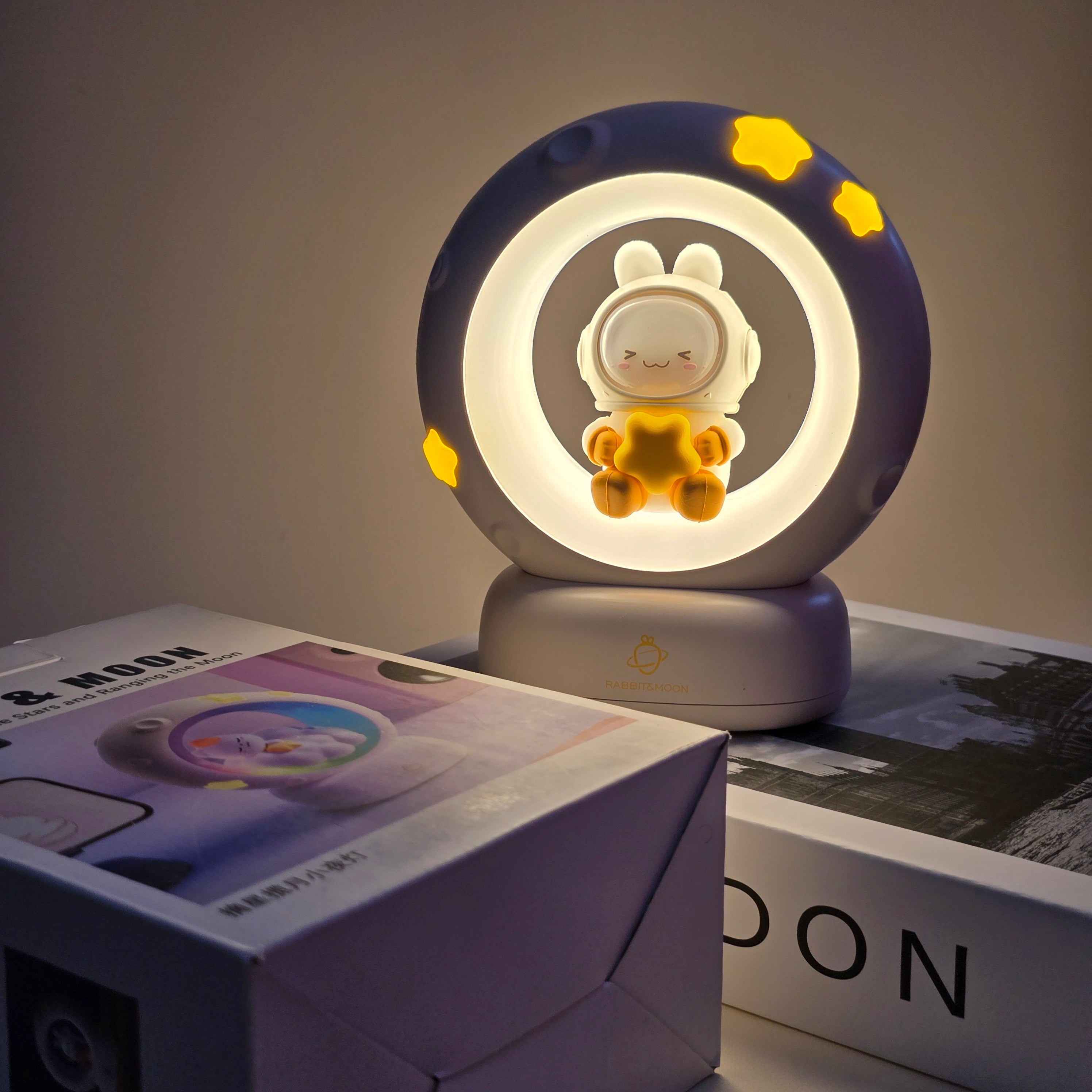 Kawaii Astronaut On Moon Lamp