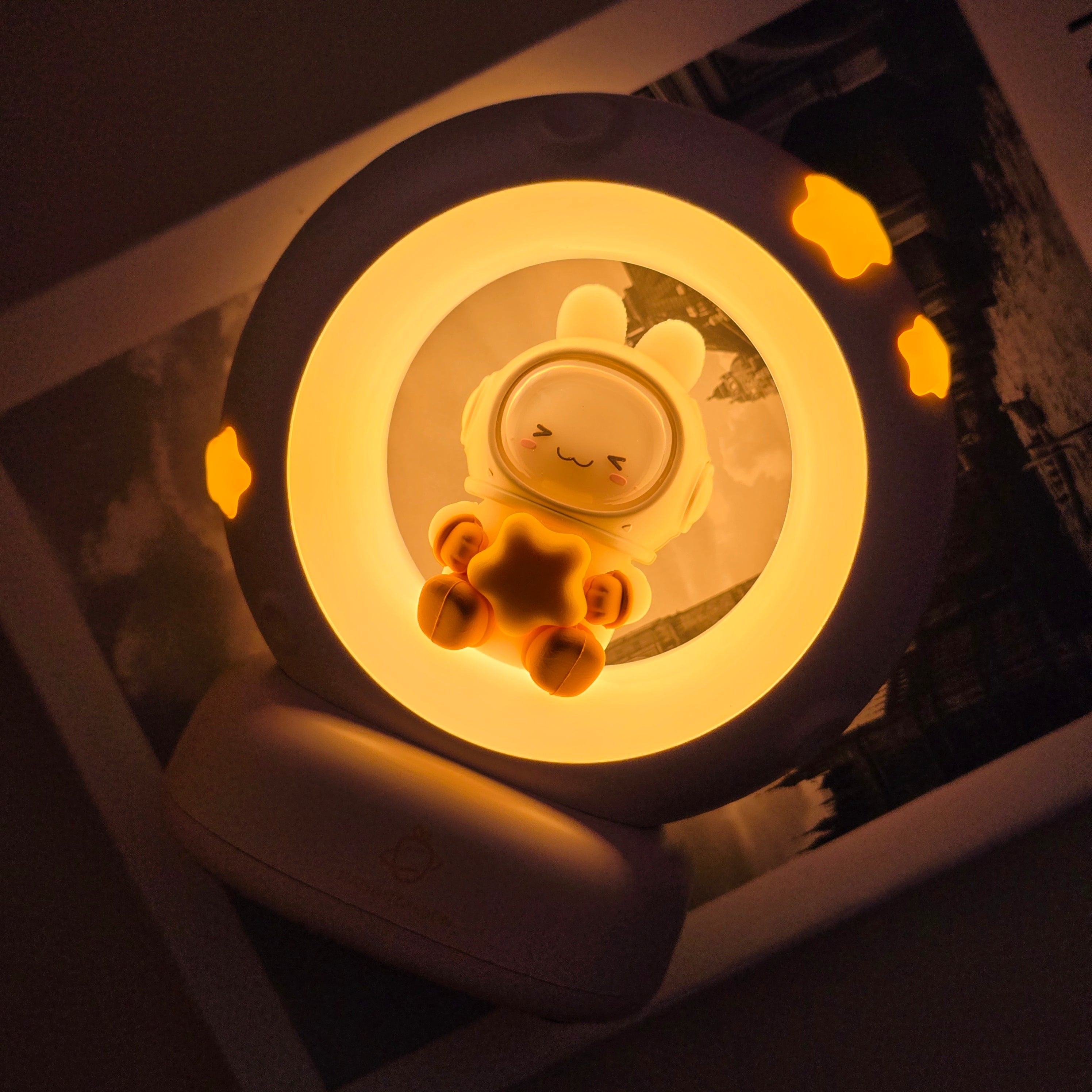 Kawaii Astronaut On Moon Lamp