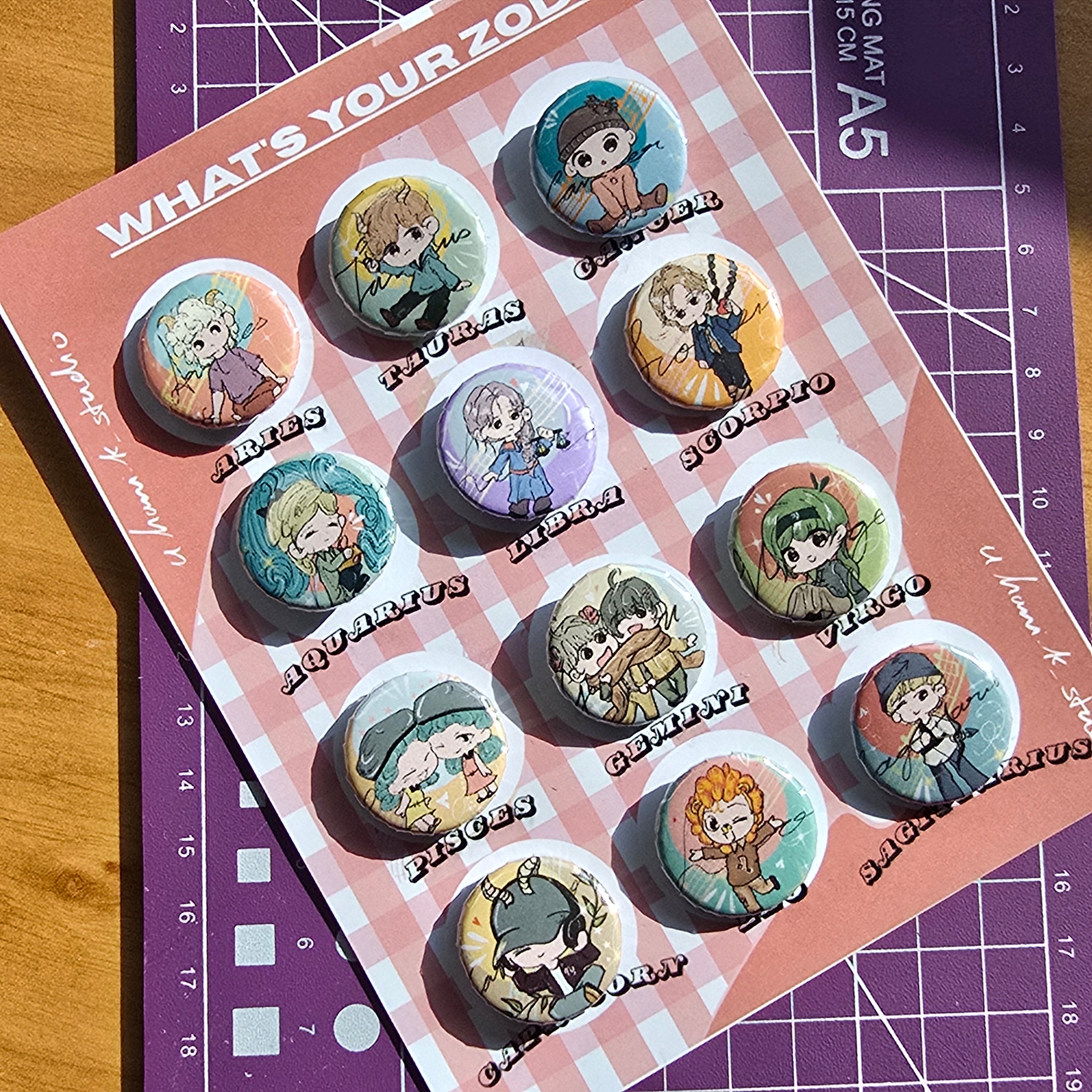 Zodiac Sign Badge Set of 12