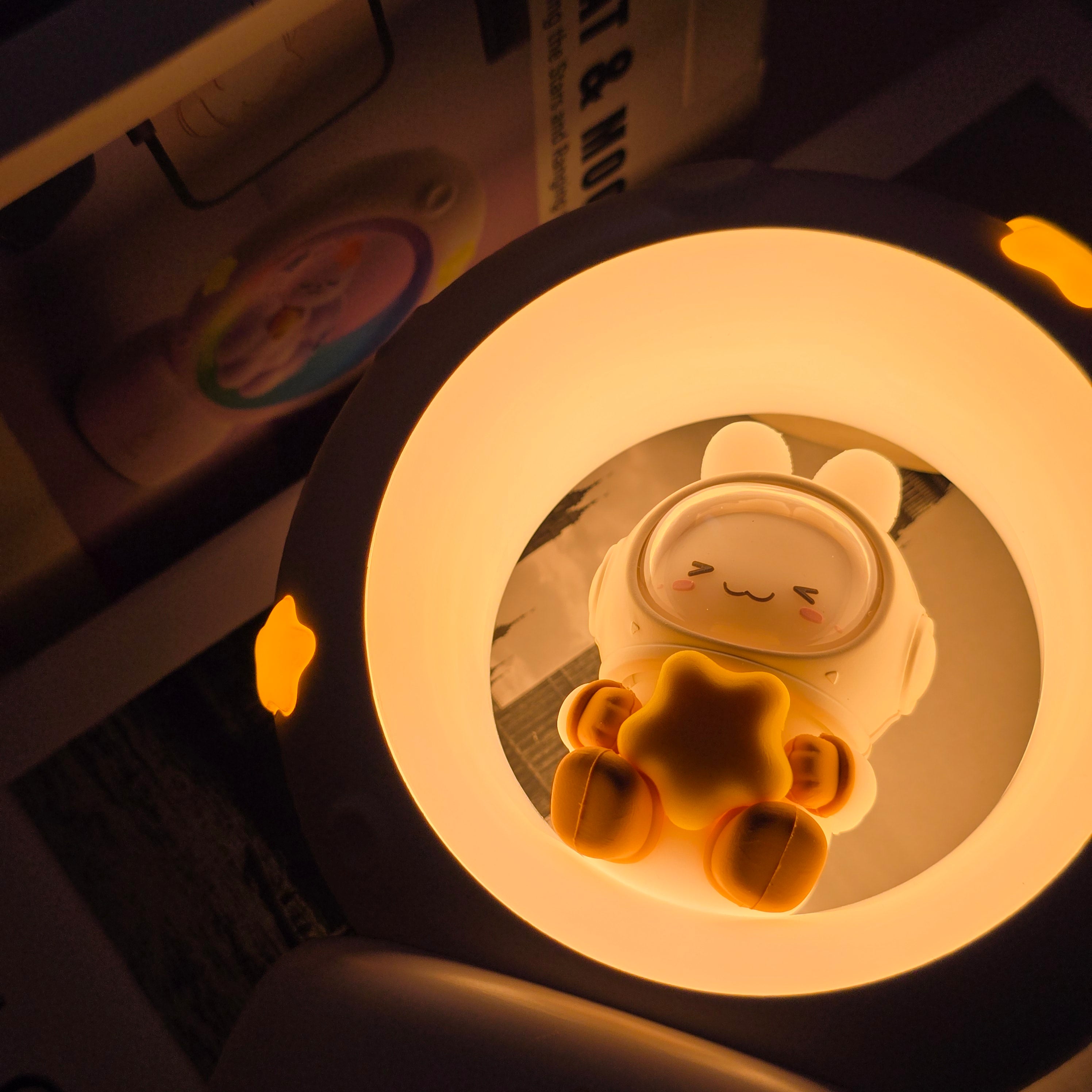 Kawaii Astronaut On Moon Lamp